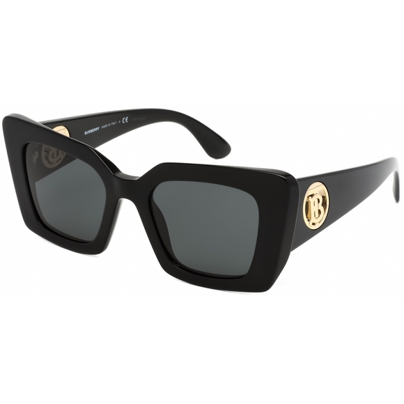 NWT Burberry BE4344-300187 Black Cat Eye 51mm Sunglasses